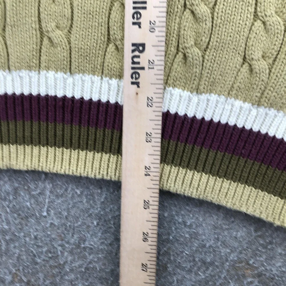 Vintage Woods & Gray Sweater Mens Medium Beige Cable Knit V Neck Hong Kong